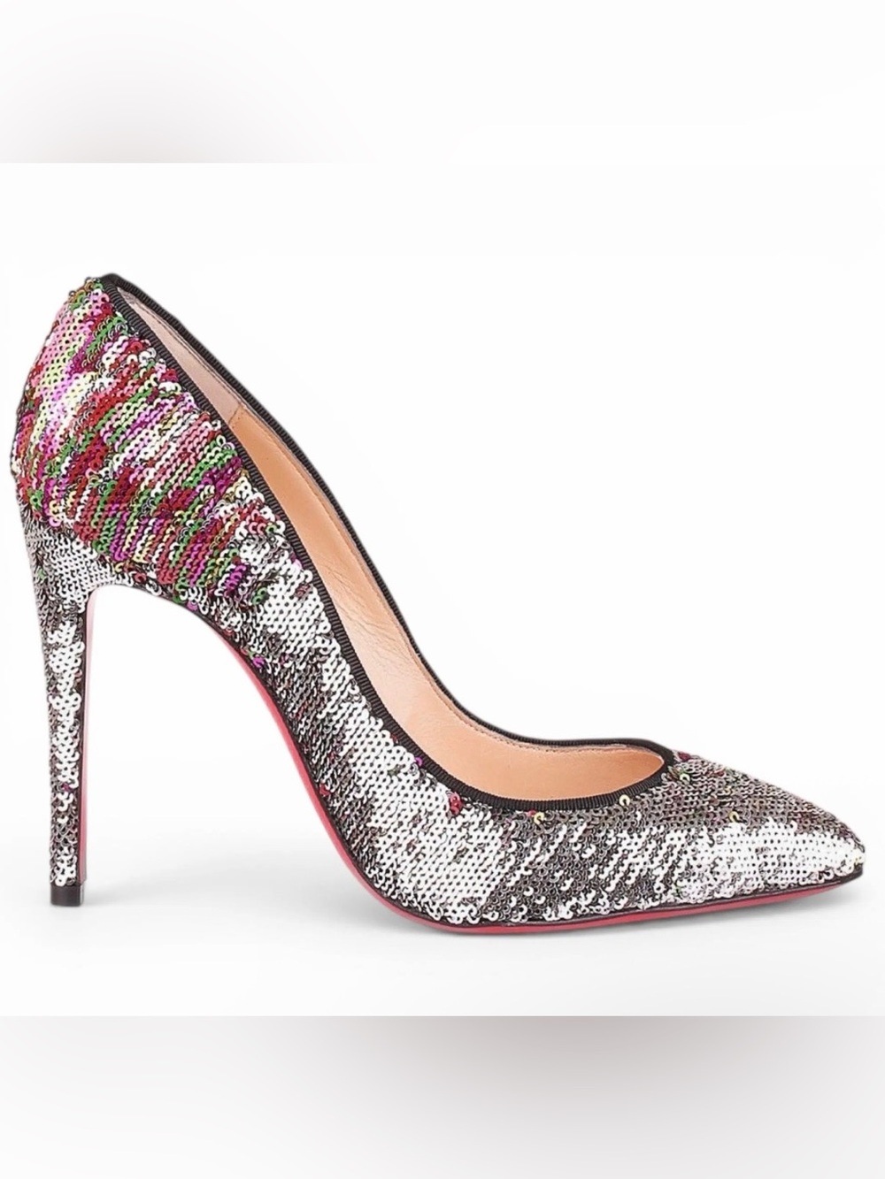 Christian Louboutin Sequin Pointed Toe Stiletto Pump Multicolor heels
